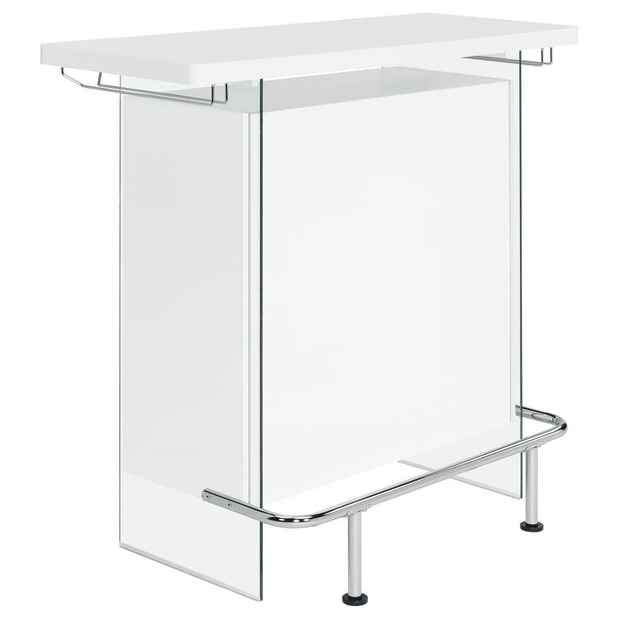 ACOSTA FREESTANDING HOME BAR WINE CABINET WHITE HIGH GLOSS