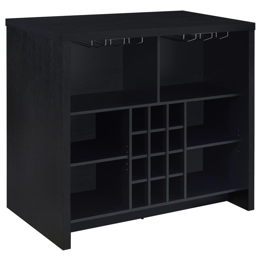 TOPANGA ENGINEERED WOOD FREESTANDING HOME BAR BLACK