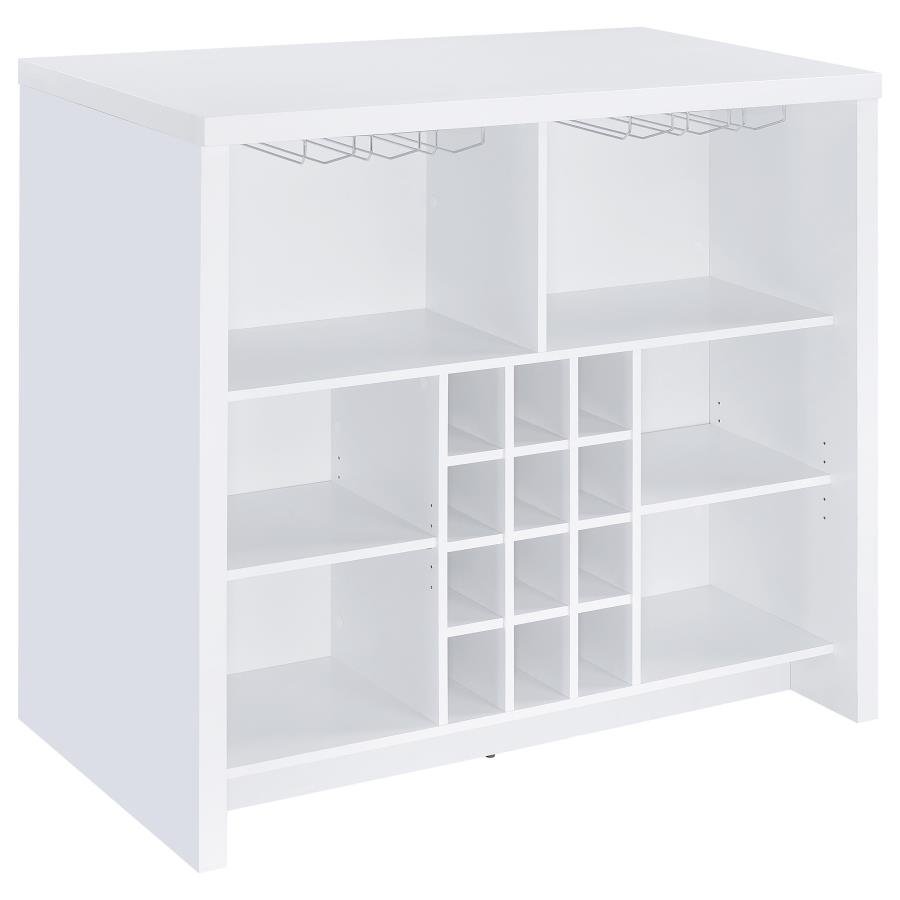 TOPANGA ENGINEERED WOOD FREESTANDING HOME BAR WHITE