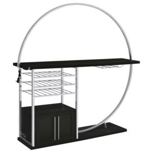 RISLEY 2-DOOR CIRCULAR LED WINE CABINET DARK CHARCOAL