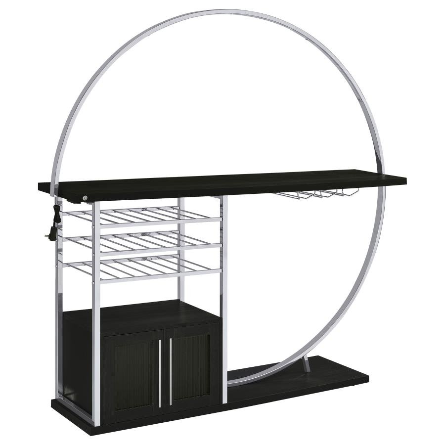 RISLEY 2-DOOR CIRCULAR LED WINE CABINET DARK CHARCOAL