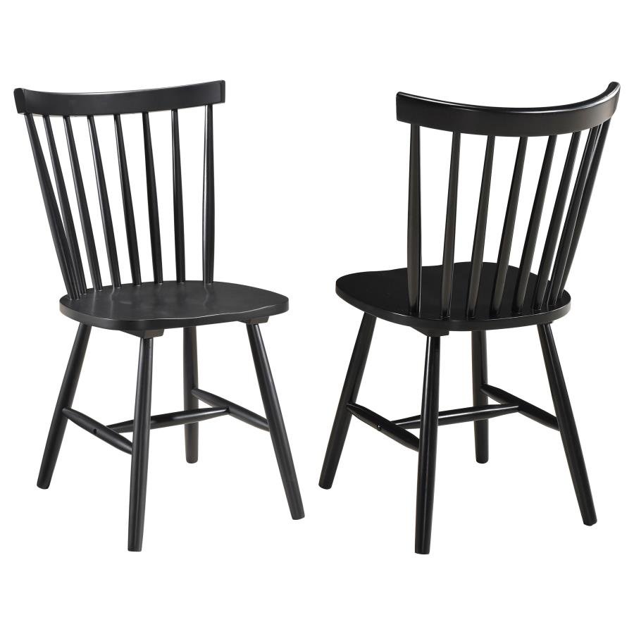 HOLLYOAK WINDSOR WOOD DINING SIDE CHAIR BLACK (SET OF 2)