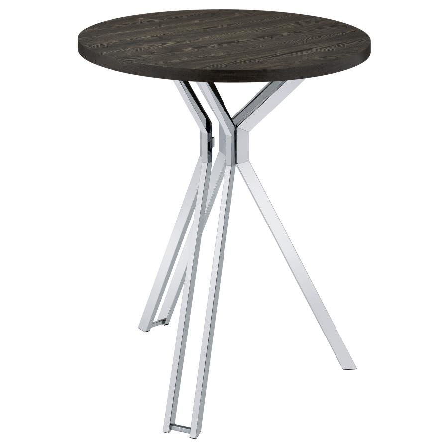 EDGERTON ROUND 35-INCH PUB HEIGHT BISTRO BAR TABLE DARK OAK