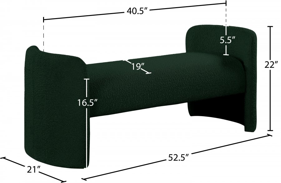 Peyton Boucle Fabric Upholstered Bench - Image 6