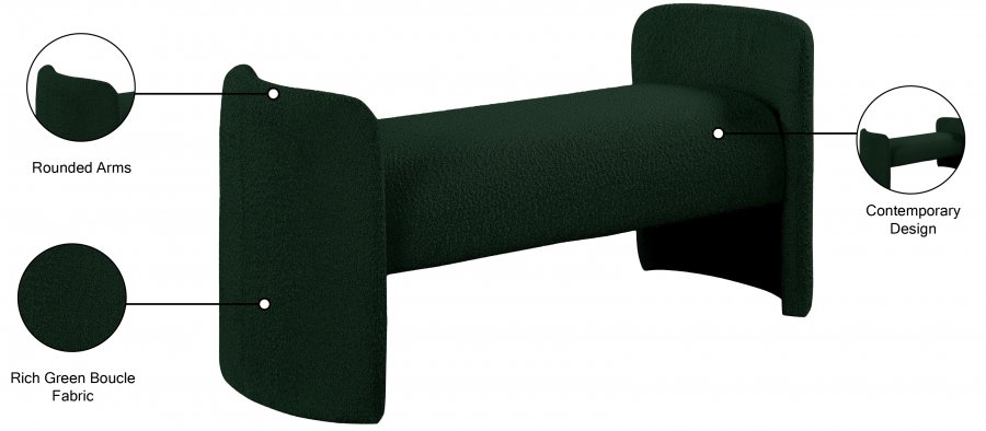Peyton Boucle Fabric Upholstered Bench - Image 7