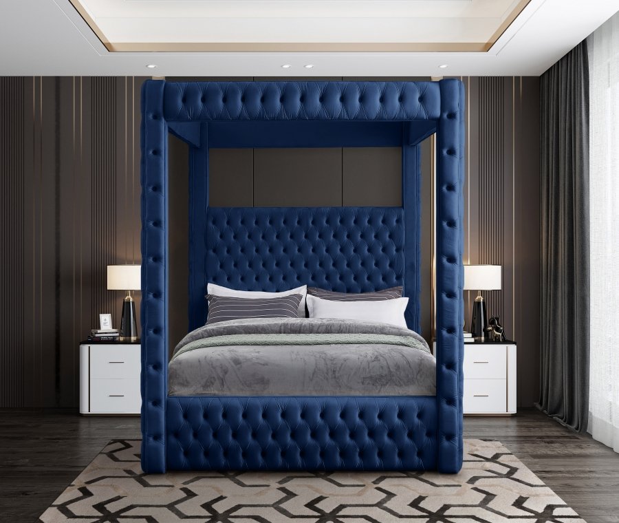 Royal Velvet Upholstered Bed - Image 4