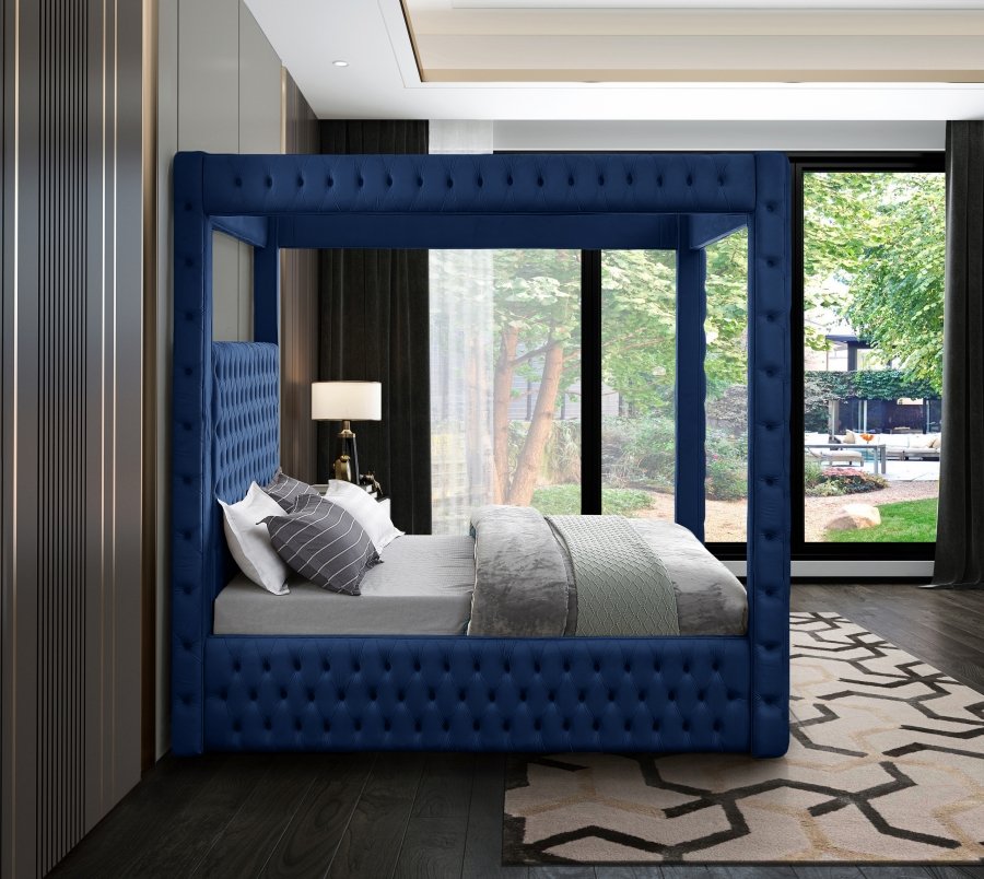 Royal Velvet Upholstered Bed - Image 5