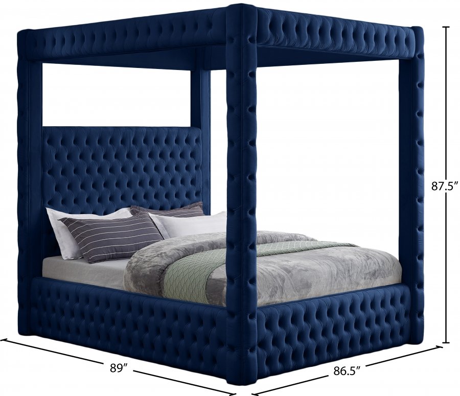 Royal Velvet Upholstered Bed - Image 7