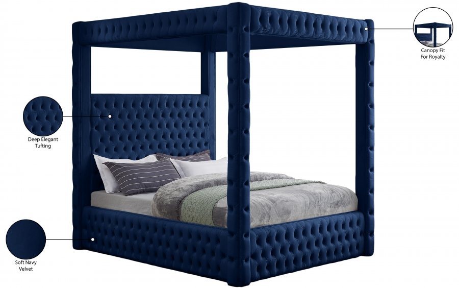 Royal Velvet Upholstered Bed - Image 8