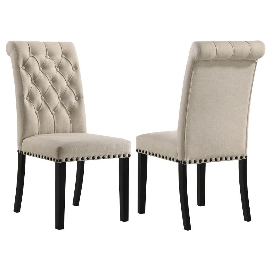 ALANA FABRIC UPHOLSTERED DINING SIDE CHAIR BEIGE (SET OF 2)