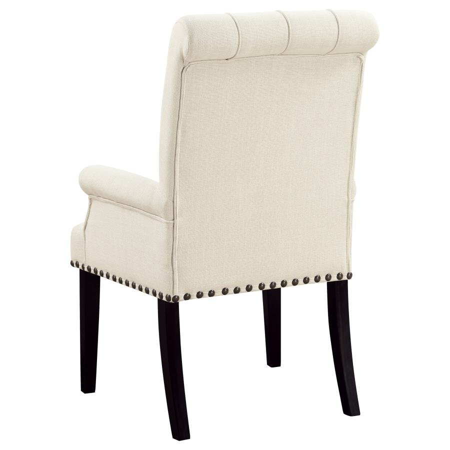 ALANA FABRIC UPHOLSTERED DINING ARM CHAIR BEIGE - Image 6