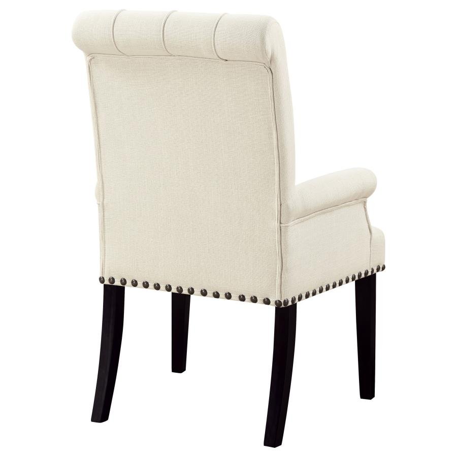 ALANA FABRIC UPHOLSTERED DINING ARM CHAIR BEIGE - Image 7
