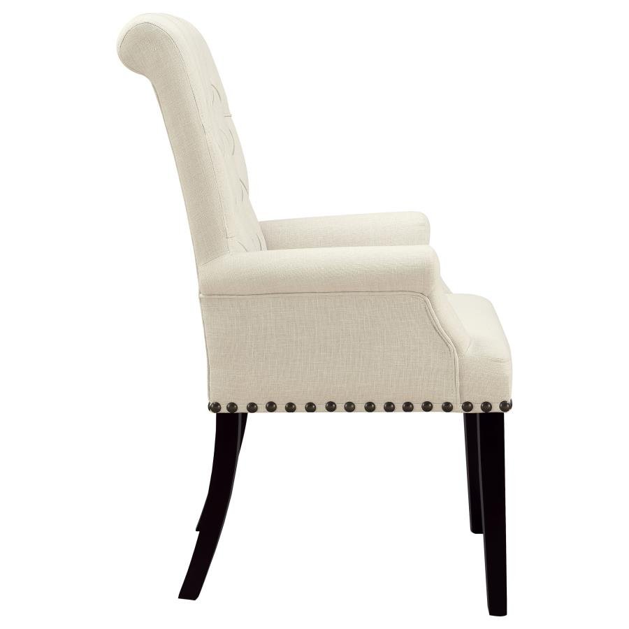 ALANA FABRIC UPHOLSTERED DINING ARM CHAIR BEIGE - Image 8