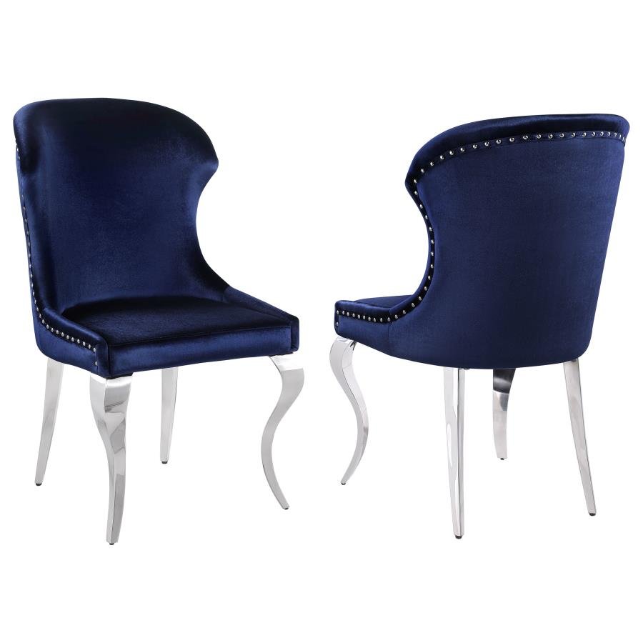 CHEYANNE UPHOLSTERED DINING SIDE CHAIR INK BLUE (SET OF 2)