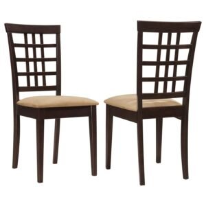 KELSO LATTICE BACK DINING SIDE CHAIR CAPPUCCINO (SET OF 2)