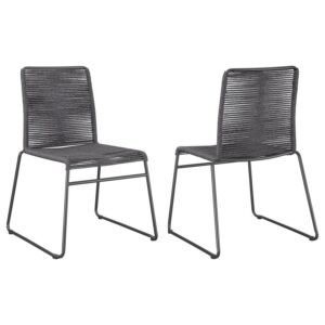 JEROME WOVEN ROPE STACKABLE SIDE CHAIR CHARCOAL (SET OF 2)