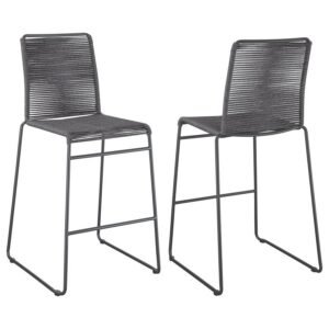 JEROME WOVEN ROPE METAL BAR CHAIR CHARCOAL (SET OF 2)