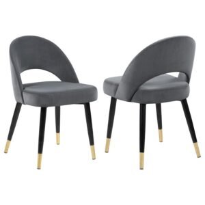 LINDSEY UPHOLSTERED DINING SIDE CHAIR GREY (SET OF 2)