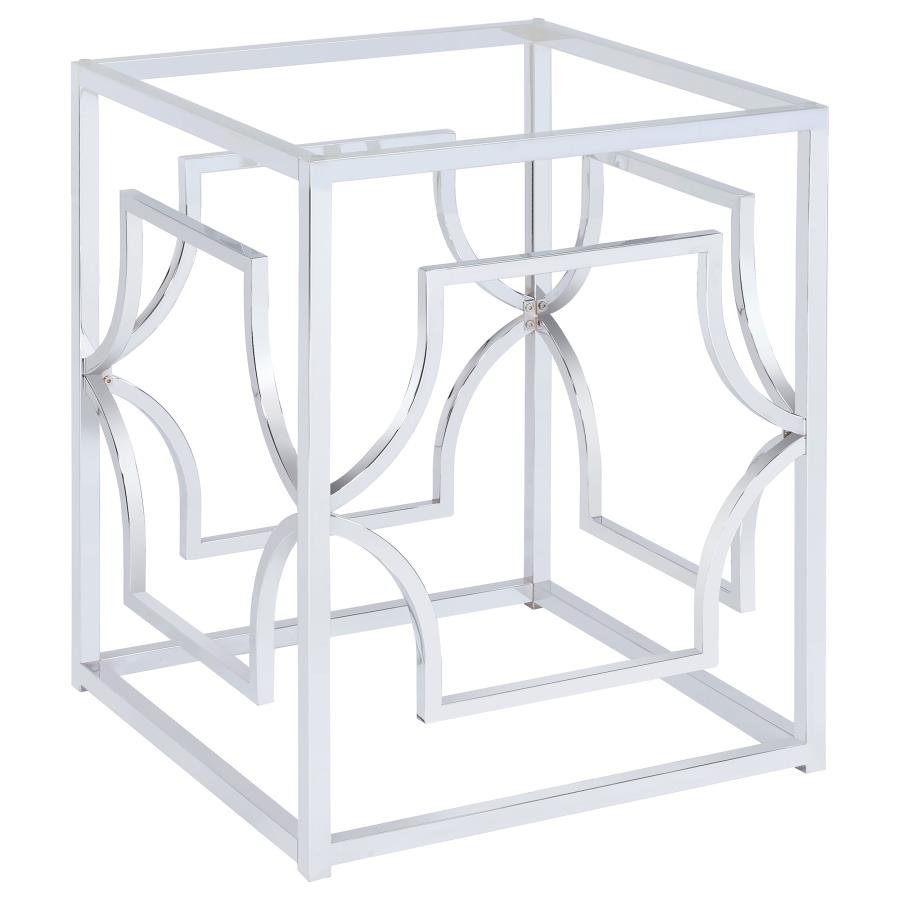 STARLIGHT SQUARE METAL DINING TABLE BASE CHROME