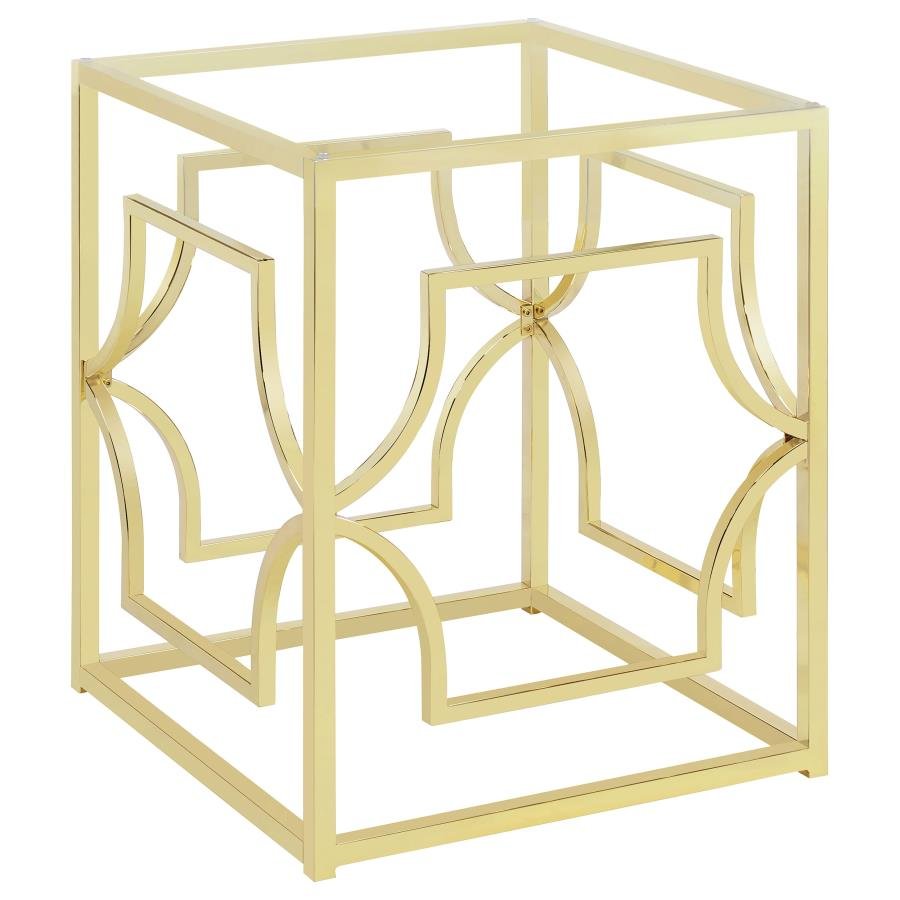 STARLIGHT SQUARE METAL DINING TABLE BASE BRASS