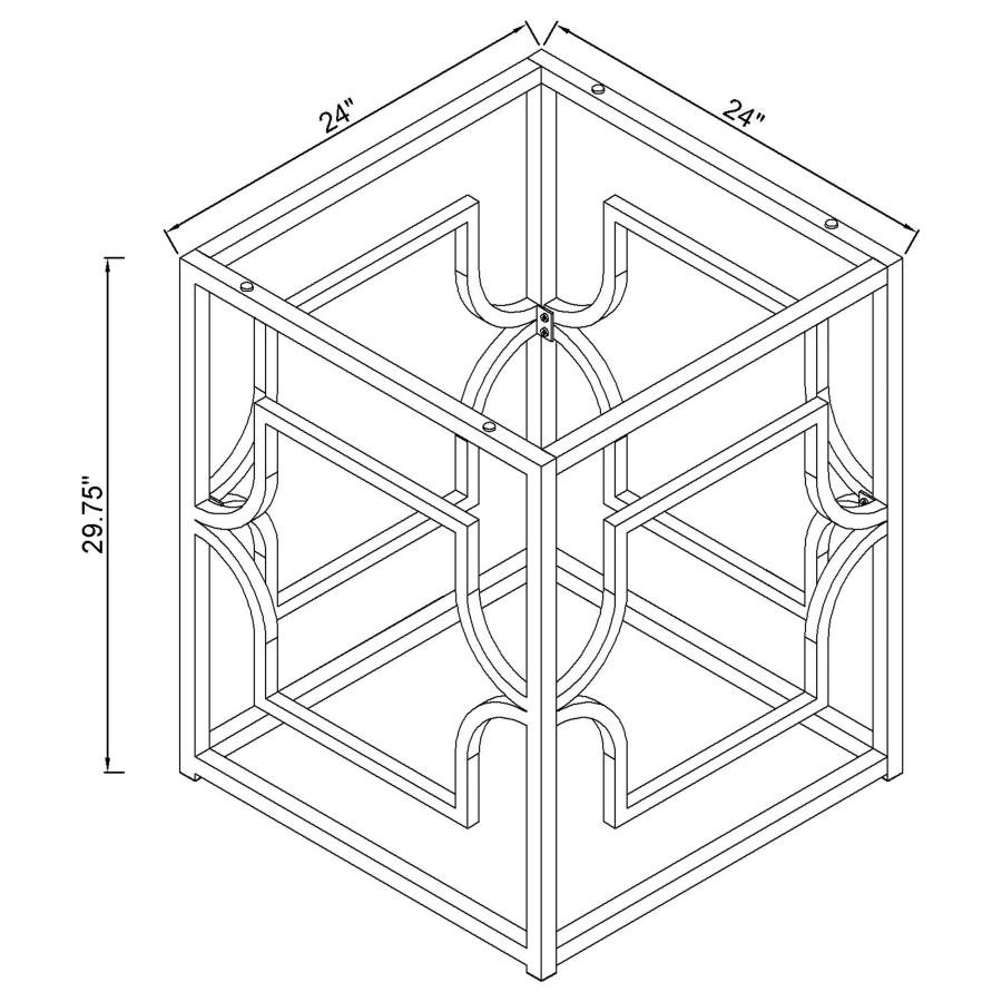 192641_02x900.jpg STARLIGHT SQUARE METAL DINING TABLE BASE BRASS - Image 2