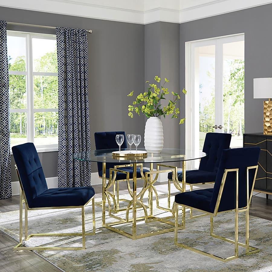 192641_03x900.jpg STARLIGHT SQUARE METAL DINING TABLE BASE BRASS - Image 3
