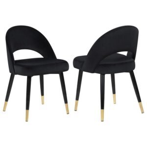LINDSEY UPHOLSTERED DINING SIDE CHAIR BLACK (SET OF 2)