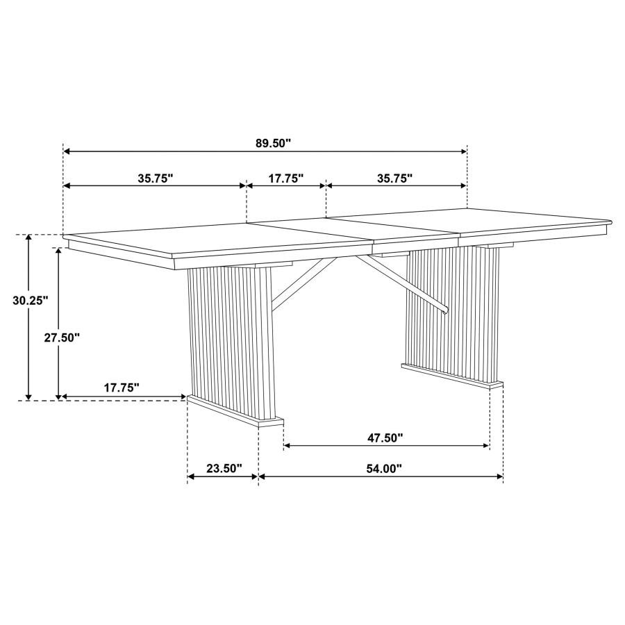 ADINA 7-PIECE EXTENSION DINING SET DISTRESSED LIGHT BROWN - Image 14
