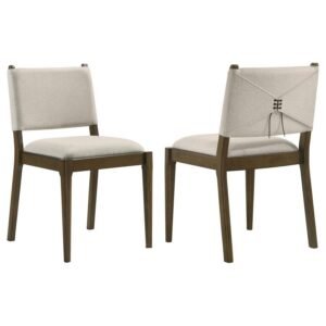 OTTOWA UPHOLSTERED DINING SIDE CHAIR BROWN (SET OF 2)