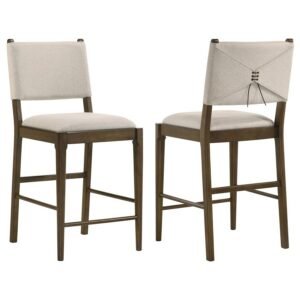 OTTOWA UPHOLSTERED COUNTER SIDE CHAIR BROWN (SET OF 2)