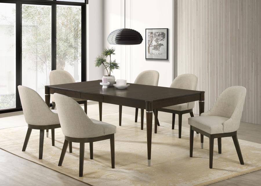RESEDA 7-PIECE RECTANGULAR DINING SET ASH BROWN