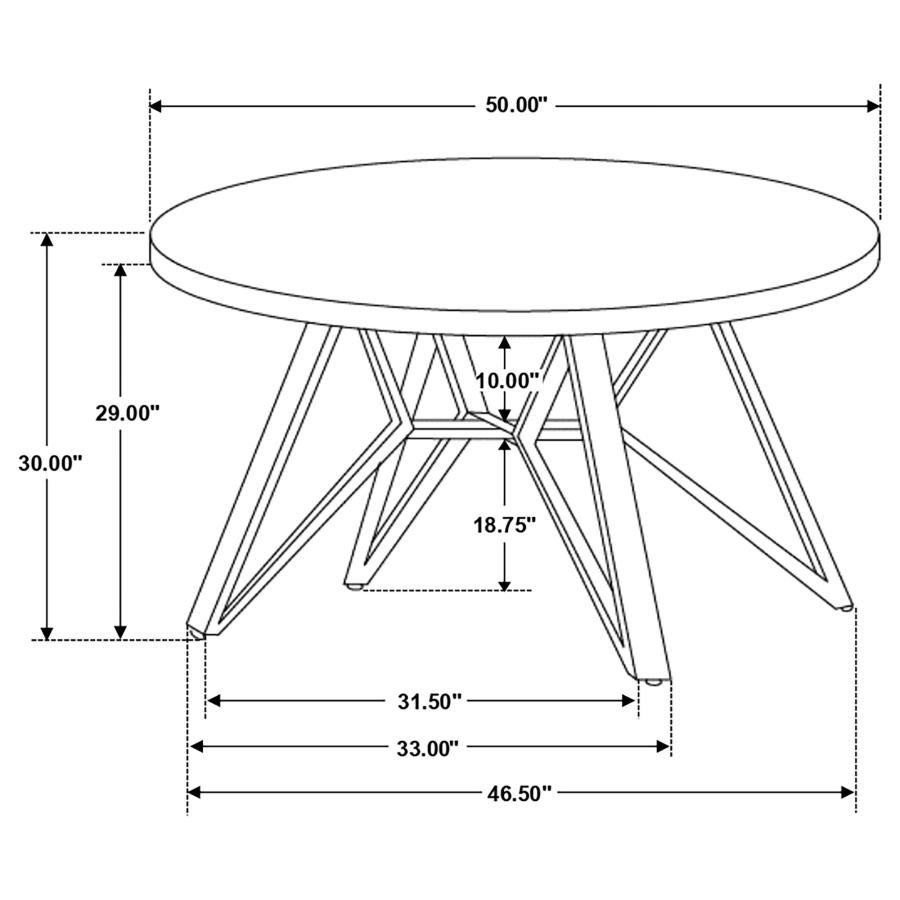 NEIL ROUND 50-INCH SMARTTOP DINING TABLE GUNMETAL - Image 6