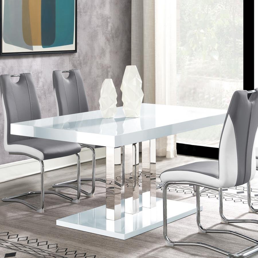 BROOKLYN RECTANGULAR 63-INCH DINING TABLE WHITE HIGH GLOSS - Image 2