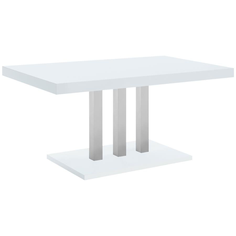 BROOKLYN RECTANGULAR 63-INCH DINING TABLE WHITE HIGH GLOSS