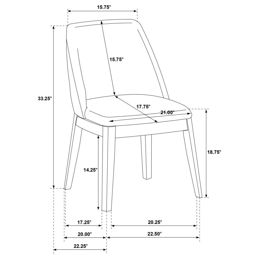 FRANKLIN UPHOLSTERED DINING SIDE CHAIR GREY (SET OF 2) - Image 14