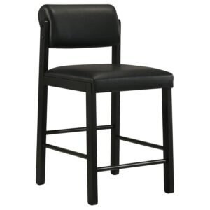 KEHOE UPHOLSTERED COUNTER HEIGHT CHAIR BLACK (SET OF 2)