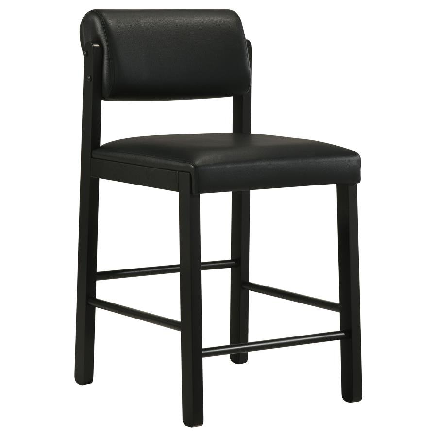 KEHOE UPHOLSTERED COUNTER HEIGHT CHAIR BLACK (SET OF 2)
