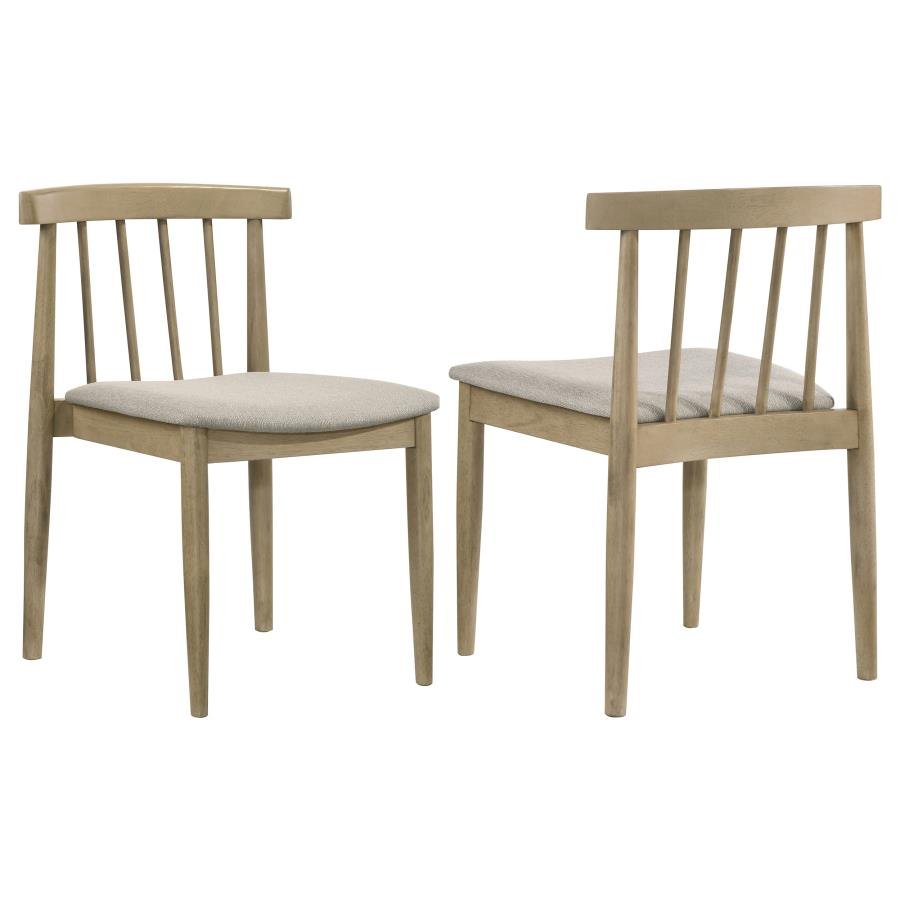 CULLEN DINING SIDE CHAIR UPHOLSTERED SEAT NATURAL OAK (SET OF 2)