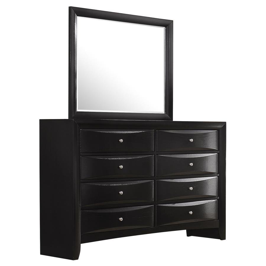 BRIANA 8-DRAWER DRESSER WITH MIRROR BLACK