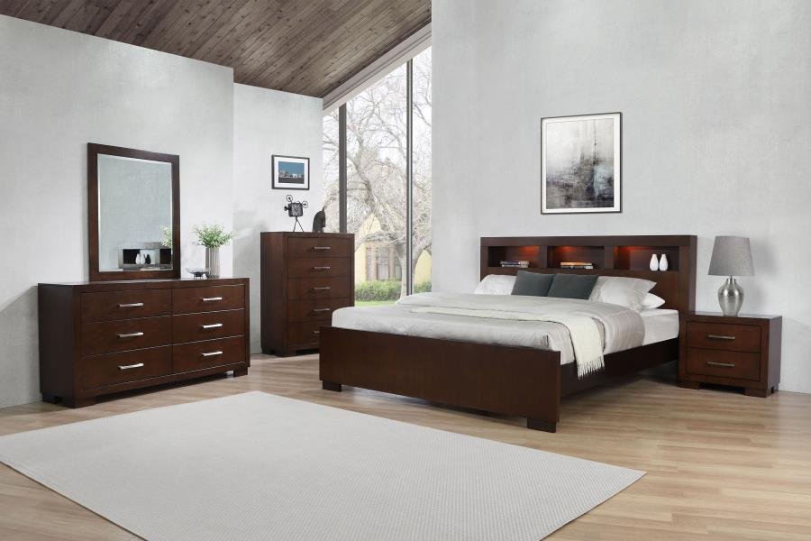 JESSICA 5-PIECE QUEEN BEDROOM SET CAPPUCCINO
