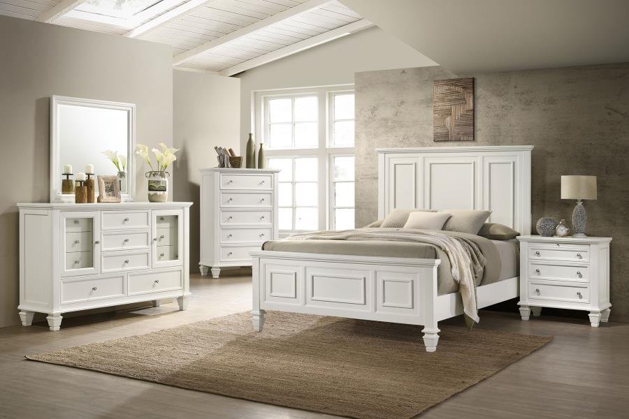 SANDY BEACH 5-PIECE QUEEN BEDROOM SET CREAM WHITE