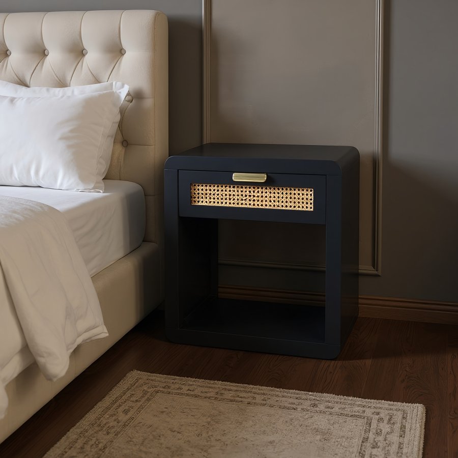 Langham Poplar Wood And Natural Cane Nightstand - Image 2
