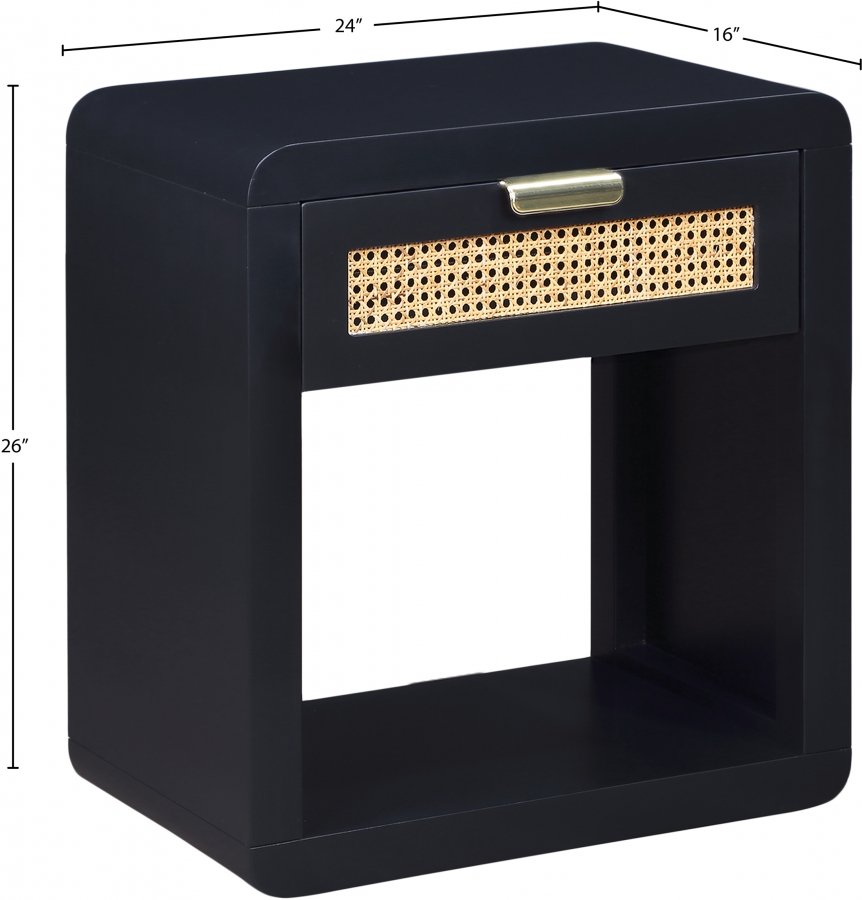 Langham Poplar Wood And Natural Cane Nightstand - Image 12