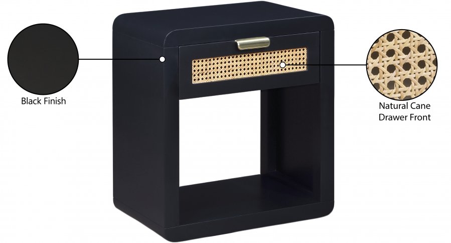 Langham Poplar Wood And Natural Cane Nightstand - Image 13