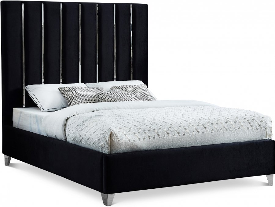 Enzo Velvet Upholstered Bed