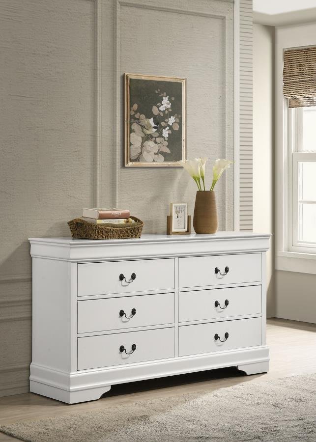 LOUIS PHILIPPE 6-DRAWER DRESSER WHITE - Image 2