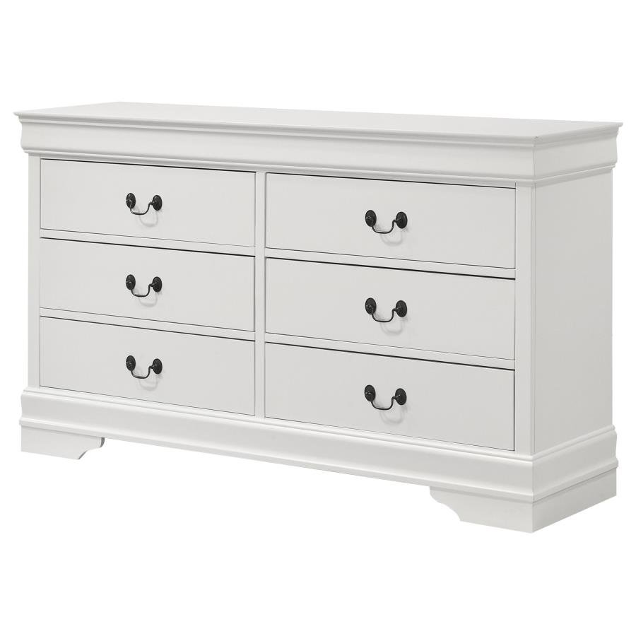LOUIS PHILIPPE 6-DRAWER DRESSER WHITE - Image 4