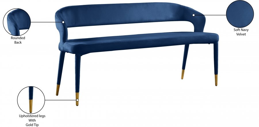 Destiny Velvet Upholstered Bench - Image 8