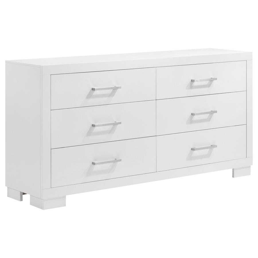 JESSICA 5-PIECE QUEEN LED BEDROOM SET SNOW WHITE - Image 7