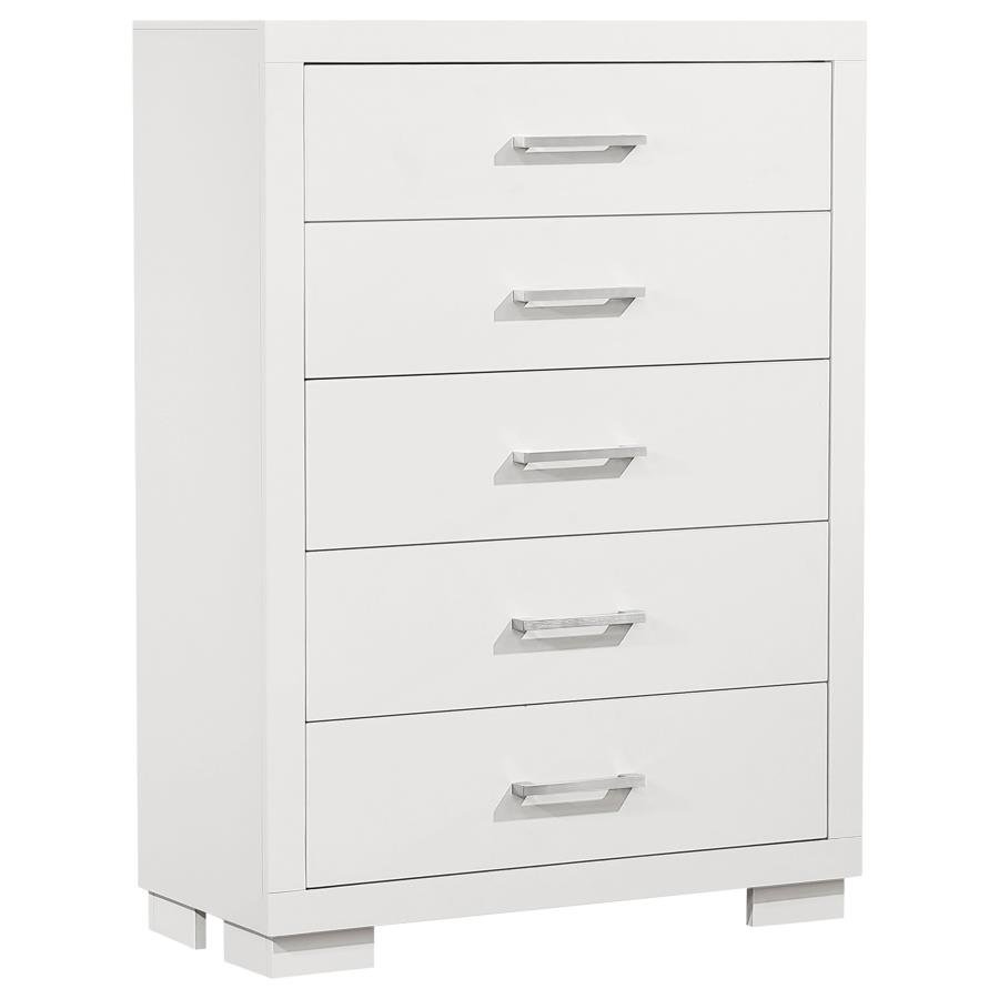 JESSICA 5-PIECE QUEEN LED BEDROOM SET SNOW WHITE - Image 10